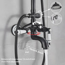 Matte black and white rainfall shower system with bathtub faucet bathroom hand shower
