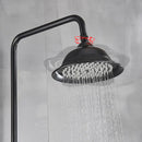 Matte black and white rainfall shower system with bathtub faucet bathroom hand shower