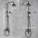 Matte black and white rainfall shower system with bathtub faucet bathroom hand shower