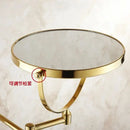 DecorBites™ 8" Round Brass Dual Makeup Mirror with 3X Magnification