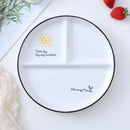 DecorBites™ 8" Round Grid Plate - Perfect for Solo Dining or Family Breakfast