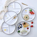 DecorBites™ 8" Round Grid Plate - Perfect for Solo Dining or Family Breakfast