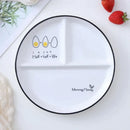 DecorBites™ 8" Round Grid Plate - Perfect for Solo Dining or Family Breakfast