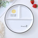 DecorBites™ 8" Round Grid Plate - Perfect for Solo Dining or Family Breakfast
