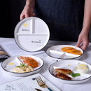 DecorBites™ 8" Round Grid Plate - Perfect for Solo Dining or Family Breakfast
