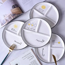 DecorBites™ 8" Round Grid Plate - Perfect for Solo Dining or Family Breakfast