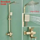 DecorBites™ 8" Square Rainfall Shower Faucet Set with Handshower - Wall Mount Single Handle