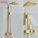 DecorBites™ 8" Square Rainfall Shower Faucet Set with Handshower - Wall Mount Single Handle