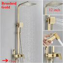 DecorBites™ 8" Square Rainfall Shower Faucet Set with Handshower - Wall Mount Single Handle