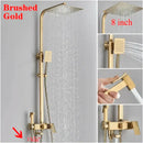 DecorBites™ 8" Square Rainfall Shower Faucet Set with Handshower - Wall Mount Single Handle