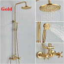DecorBites™ 8" Square Rainfall Shower Faucet Set with Handshower - Wall Mount Single Handle
