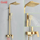 DecorBites™ 8" Square Rainfall Shower Faucet Set with Handshower - Wall Mount Single Handle