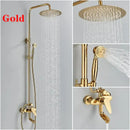 DecorBites™ 8" Square Rainfall Shower Faucet Set with Handshower - Wall Mount Single Handle