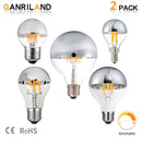 DecorBites™ 8W LED Filament Dimmable G45 Silver Mirror Top Bulb E12 Warm White 2700K