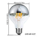 DecorBites™ 8W LED Filament Dimmable G45 Silver Mirror Top Bulb E12 Warm White 2700K