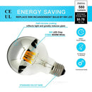 DecorBites™ 8W LED Filament Dimmable G45 Silver Mirror Top Bulb E12 Warm White 2700K