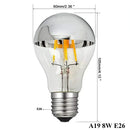DecorBites™ 8W LED Filament Dimmable G45 Silver Mirror Top Bulb E12 Warm White 2700K