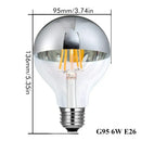 DecorBites™ 8W LED Filament Dimmable G45 Silver Mirror Top Bulb E12 Warm White 2700K