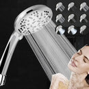 Chrome 9-function high pressure handheld shower head bathroom spray