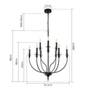 DecorBites™ 9-Head Retro Industrial Chandelier Light E14 Candle Pendant Lamp