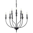 DecorBites™ 9-Head Retro Industrial Chandelier Light E14 Candle Pendant Lamp