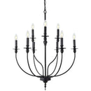 Retro industrial black iron chandelier dining room candle light