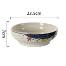 DecorBites™ 9" Retro Ceramic Ramen Noodle Bowl - Japanese Style Soup Bowl for Pickled Cabbage Fish