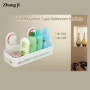 DecorBites™ ABS Bathroom Shelf: Wall Mounted Suction Cup Corner Basket Holder & Shower Shelf