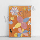 Modern pastel abstract art canvas wall print living room set of 6