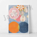 Modern pastel abstract art canvas wall print living room set of 6