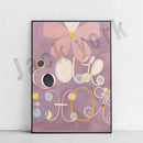 Modern pastel abstract art canvas wall print living room set of 6