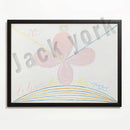 Modern pastel abstract art canvas wall print living room set of 6