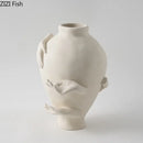 DecorBites™ Abstract Art Ceramic Vase for Desk Decoration and Room Aesthetic