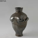 DecorBites™ Abstract Art Ceramic Vase for Desk Decoration and Room Aesthetic