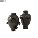 DecorBites™ Abstract Art Ceramic Vase for Desk Decoration and Room Aesthetic