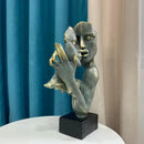 DecorBites™ Abstract Art Couple Mask Statue Figurines for Interior Decor & Gifts