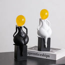 DecorBites™ Abstract Art Female Body Decor Figurines Black White Resin Home Decor