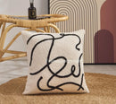 DecorBites™ Abstract Art Line Cushion Cover Plush Embroidered Pillowcase