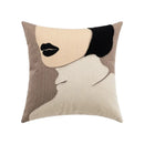 DecorBites™ Abstract Beige Coffee Brown Knot Cushion Cover | Handmade Neutral Art for Sofa Bed