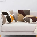 DecorBites™ Abstract Beige Coffee Brown Knot Cushion Cover | Handmade Neutral Art for Sofa Bed