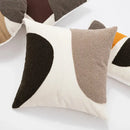 DecorBites™ Abstract Beige Coffee Brown Knot Cushion Cover | Handmade Neutral Art for Sofa Bed