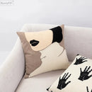 DecorBites™ Abstract Beige Coffee Brown Knot Cushion Cover | Handmade Neutral Art for Sofa Bed