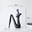 Abstract red resin female figure sculpture living room decor