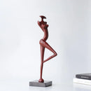 Abstract red resin female figure sculpture living room decor