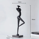 Abstract red resin female figure sculpture living room decor