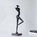 Abstract red resin female figure sculpture living room decor