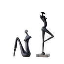 Abstract red resin female figure sculpture living room decor