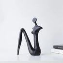 Abstract red resin female figure sculpture living room decor