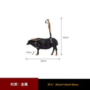 DecorBites™ Abstract Black Yak Golden Cow Sculpture Decorative Metal Figurine