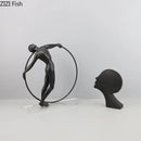 DecorBites™ Abstract Cast Iron Acrobatics Sculpture Desk Decoration Slender Figures